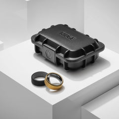 Ridge 8mm Beveled Ring Set - 24K Gold | Tantalum