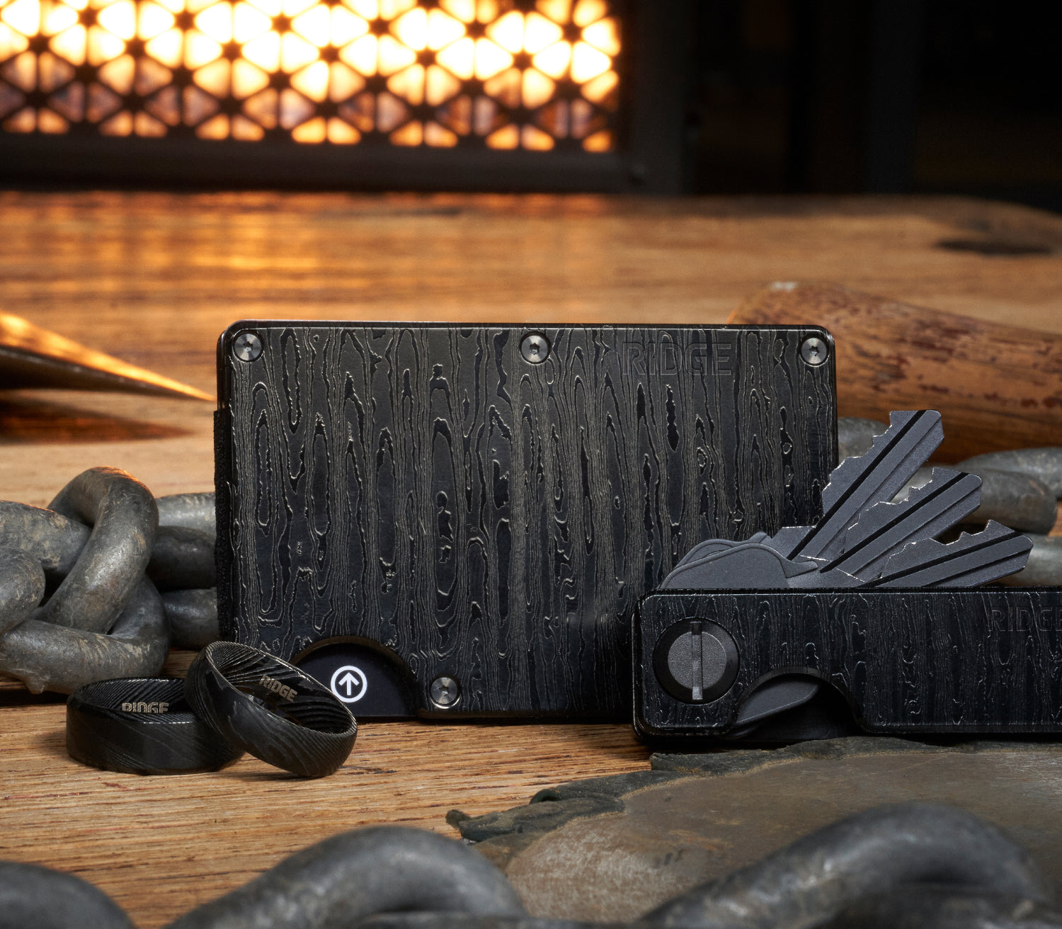Ridge Wallet - Black Damascus