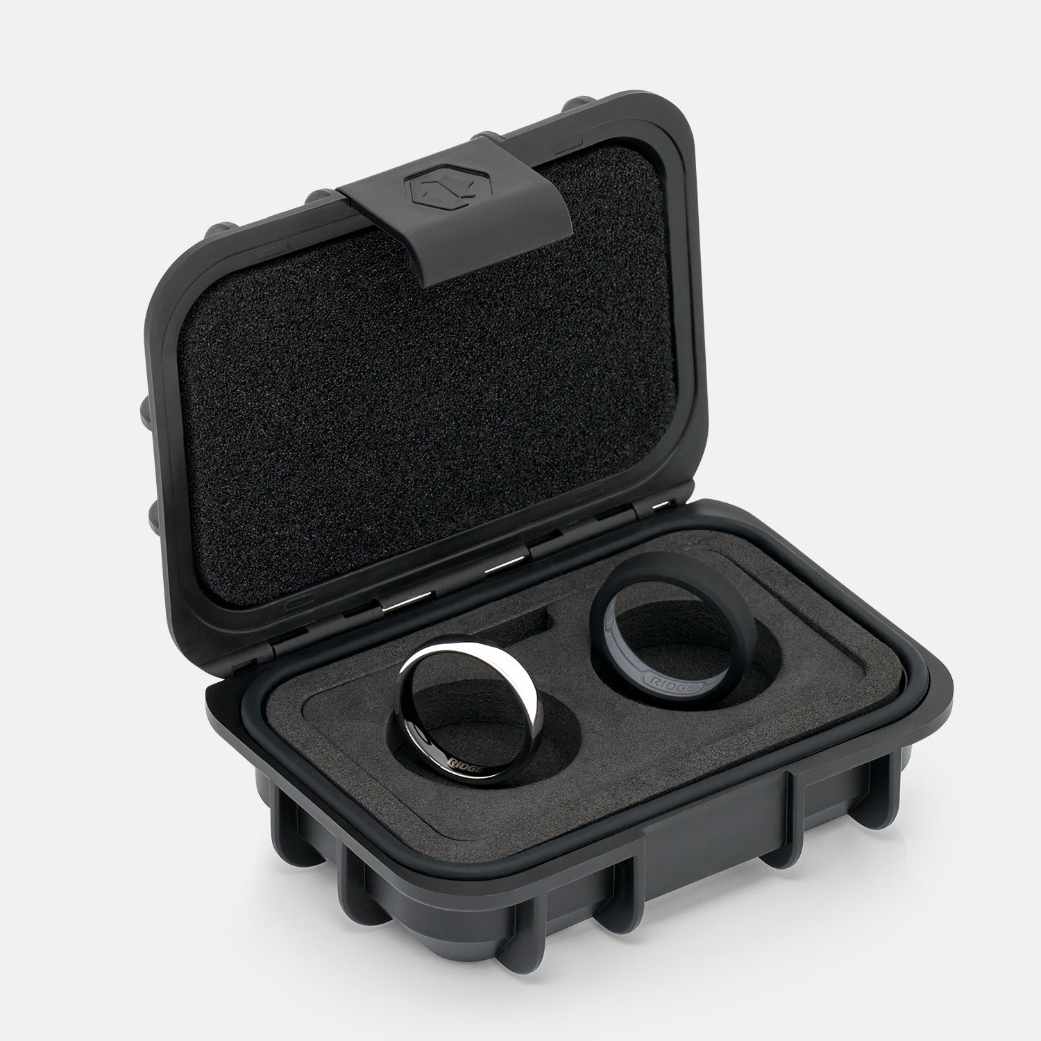 Ridge 4mm Rounded Ring Set - Platinum