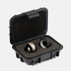 Ridge 8mm Beveled Ring Set - Stonewashed Titanium