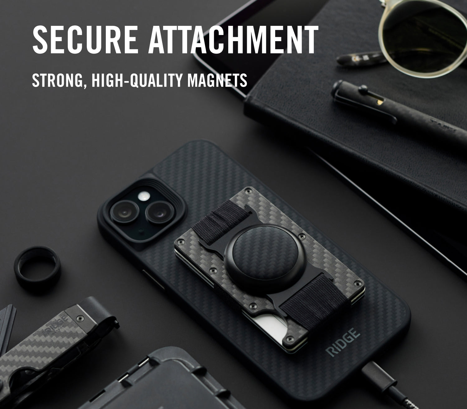 Ridge Wallet For MagSafe - Carbon Fiber 3k