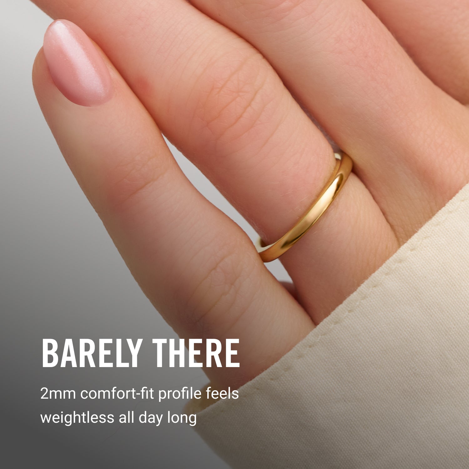 Ridge 2mm Rounded Ring Set - 14K Yellow Gold