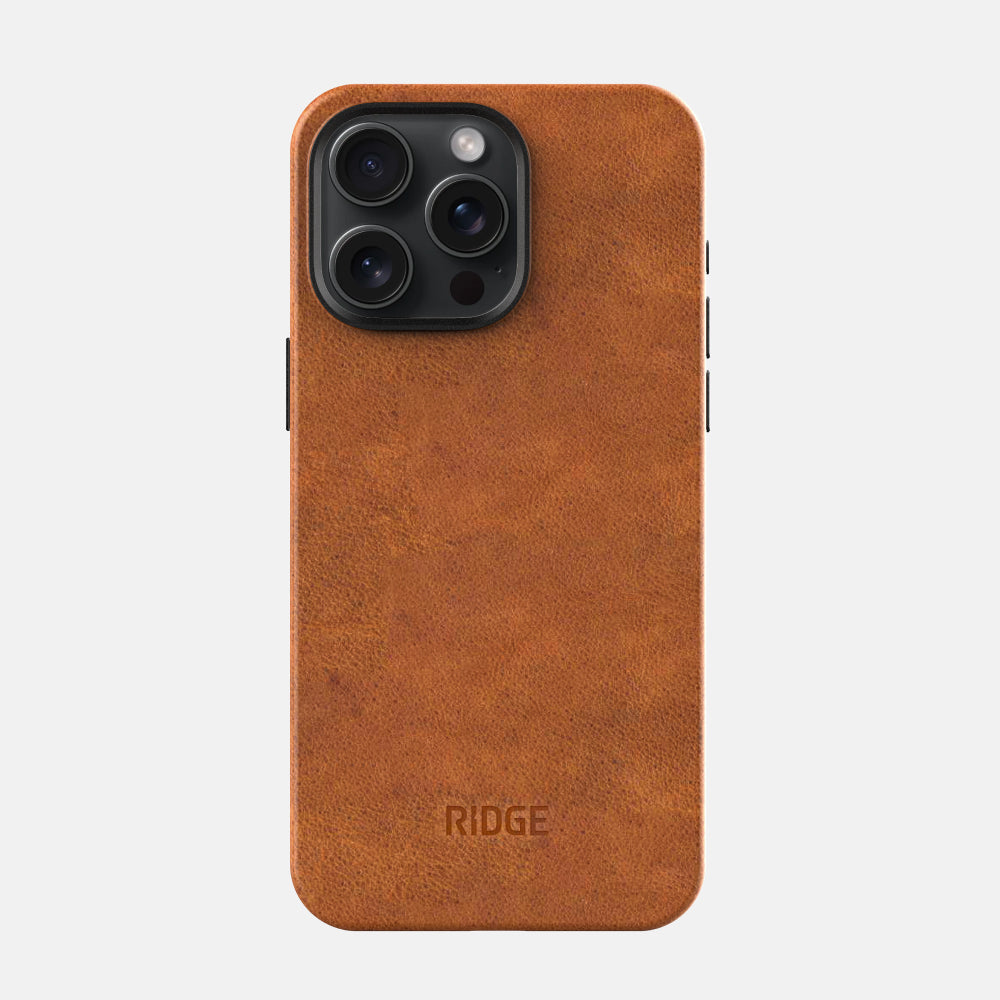 Everyday Phone Case - iPhone 15 Pro Max - Tobacco Brown Leather